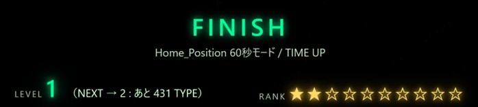 FINISH：ミスタイプランキングと精度